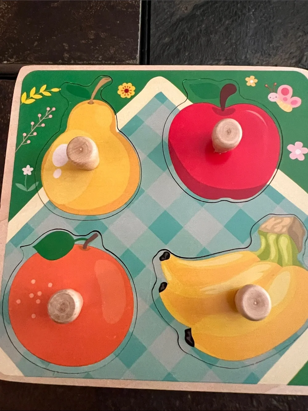 Wooden Farm, Fruit, Dinosaur & Ocean Knob Puzzles-Toddlers First Puzzle Set, EUC